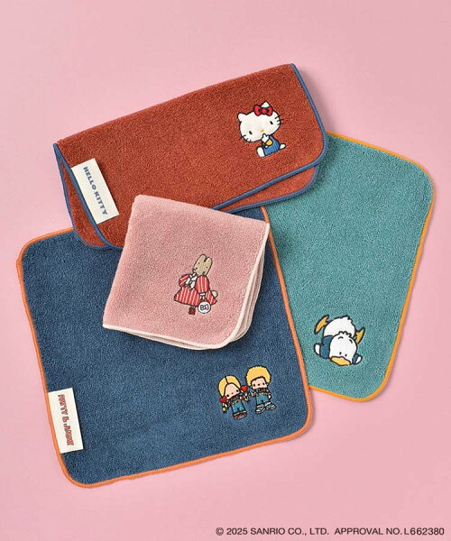 【メール便対応】Sanrio グッズ キティ パティ ジミー ペックル マロンクリーム ハンカチ レディース おしゃれ かわいい 刺繍 タオル 吸水 ギフト サンリオキャラクターズ レトロシリーズミニタオル ブルーブルーエ bleubleuet