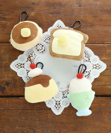 ポーチ 小物入れ レディース クリームソーダ パンケーキ 型 モチーフ おしゃれ かわいい ギフト プレゼント もちもち喫茶カラビナ付きミニポーチ ブルーブルーエ bleubleuet