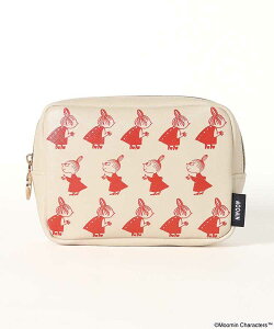 ムーミン グッズ ポーチ 小物入れ レディース 化粧ポー チ 自立 マチあり 大容量 キャラクター ミイ ニョロニョロ おしゃれ ギフト プレゼント MOOMIN REPEATスクエアポーチ ブルーブルーエ bleubl