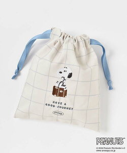 【メール便対応】スヌーピー PEANUT キャラクター ジョークール グッズ 巾着袋 巾着ポーチ レディース 小物入れ おしゃれ かわいい ギフト プレゼント スヌーピーjourney巾着M ブルーブルーエ bl