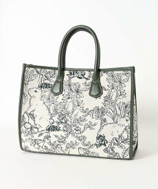 【送料無料対象商品】トートバッグ ショルダー レディース 2way A4 大容量 収納 ポケット おしゃれ ゴブラン織り うさぎ 花 植物 柄 プレゼント ブラック 黒 グリーン 緑 ブラウン 茶 ゴブランA4 2wayトート 通勤 通学 お出かけ 旅行 デート 出張 ブルーブルーエ bleubleuet