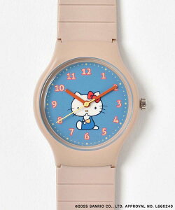 Sanrio グッズ キティ マロンクリーム 腕時計 レディース アナログ ラバー ベルト 秒針 見やすい かわいい おしゃれ レトロ 大人 子供 受験 試験 ギフト プレゼント ホワイト 白 ベージュ ピン