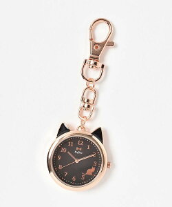 懐中時計 キーホルダーウォッチ レディース ねこ グッズ 猫 ネコ 秒針 おしゃれ かわいい 耳付き カラビナ 通学 通勤 ギフト プレゼント ホワイト ブラック ケディキーホルダーウォッチ ブル