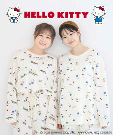 【送料無料対象商品】サンリオ キティ キティちゃん グッズ ルームウェア パジャマ 部屋着 レディース おしゃれ セットアップ 長袖 長ズボン 薄手 おしゃれ かわいい プレゼント ミミィ ハローキティワッフルルームウェア上下セット キャラクター