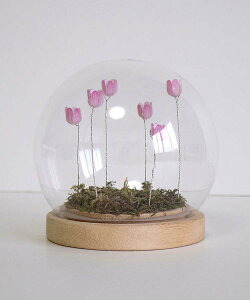 ライト LED 間接照明 フラワー 造花 植物 光る インテリア 置物 装飾 おしゃれ かわいい 癒し グッズ ナイトライト 電池式 ギフト プレゼント ピンク ミックス LUMOチューリップガラスボールS