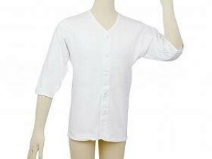 メンズ 紳士 男 男性 男性用 介護 介護用 介護用品 リハビリ リハビリ用 リハビリ用品 福祉 福祉用 福祉用品 肌着 シャツ 七分袖 らくらくホック テイコブ ホワイト