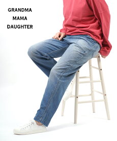 (グランマ・ママ・ドーター GRANDMA MAMA DAUGHTER by KATO')コットン ライトオンスデニム サイドジップ デニムパンツ ジーンズ ワイドストレートデニム・GP007-4332201(レディース)