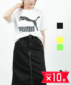 【4/27 9:59までポイント10倍】プーマ PUMA CLASSICS ロゴ 半袖 クルーネック ロゴ SS Tシャツ outlet ・579070-0121901(メール便可能商品)[M便 5/5](レディース)