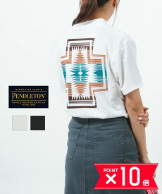 【P10倍＋5/10限定11%OFFクーポン】ペンドルトン PENDLETON Tシャツ 半袖 バックプリント ユニセックス 柄 幾何学模様 アウトドア キャンプ カジュアル おしゃれ・19804457-3662301(メンズ)(レディース)(クーポン対象外)