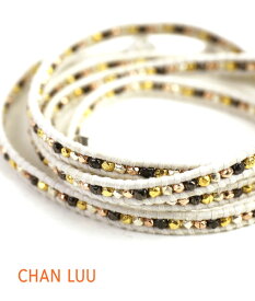 【LINEクーポン有】チャン ルー CHAN LUU シルバースタッズ レザー 多連 ラップブレスレット outlet ・C134720-3131402(レディース)(1F-W)