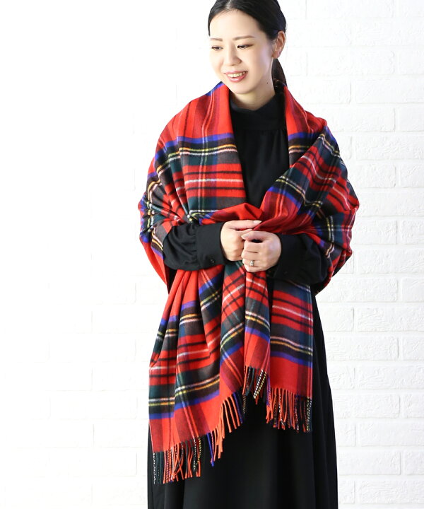 楽天市場 トラディショナルウェザーウエア Traditional Weatherwear カシミヤウール チェック柄 大判 ストール ブランケットマフラー A1jggo0144 レディース 旅行におススメitem Etre Par Bleu Comme Bleu