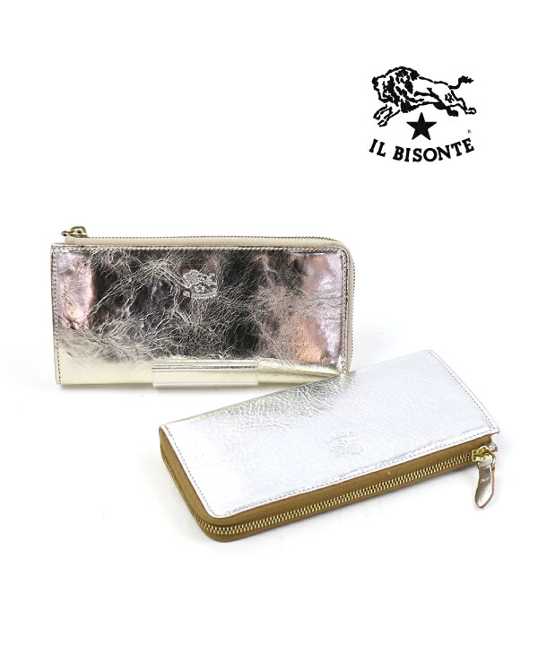 IL BISONTE - 【新品】イルビゾンテ 三つ折り スリム長財布 プラチナ 