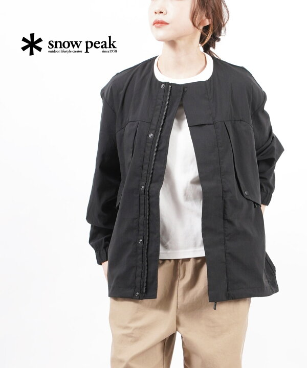 楽天市場 スノーピーク Snow Peak 難燃素材 ストレッチ ノーカラージャケット ライトジャケット Strech Fr Jacket Jk 22su002 メンズ レディース クーポン対象外 Etre Par Bleu Comme Bleu