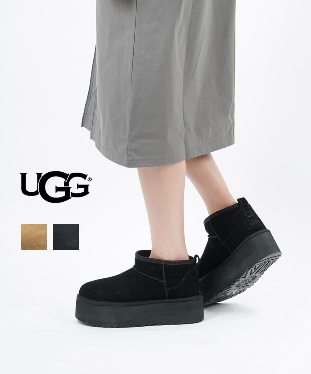 UGG クラシック ウルトラミニプラットフォーム ブラック 厚底 ブーツ-