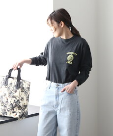 【20%OFF】【LINEクーポン有】ザ シンゾーン THE SHINZONE ×AMERICANA コレボレーション クルーネック 長袖 プリント カットソー ロゴTシャツ AMERICANA COLLABORATION LONG-TEE・23MXXCU03-4432301(レディース)(クーポン対象外)