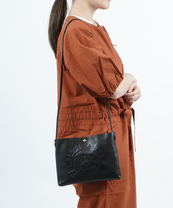 イルビゾンテ ロゴ型押し レザー 筒形 ショルダー ポシェット バッグ  