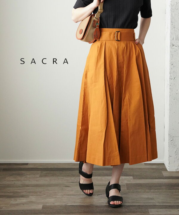 楽天市場】【50%OFF】サクラ SACRA コットンリネン ベルト付き ロング 
