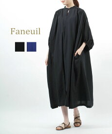 【30%OFF】【LINEクーポン有】ファヌル FANEUIL ワンピース ロングワンピース 夏 ゆったり かわいい 涼しい ふんわり 7分袖 ナチュラル カジュアル・F-9223501-0232301(レディース)(2F)