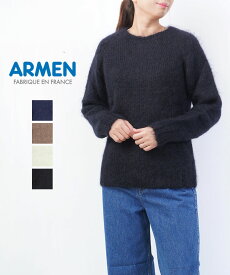 【20%OFF】【LINEクーポン有】アーメン ARMEN キッドモヘア クルーネック ラグランスリーブ ニット プルオーバー・JNAMP1661-0342102(レディース)