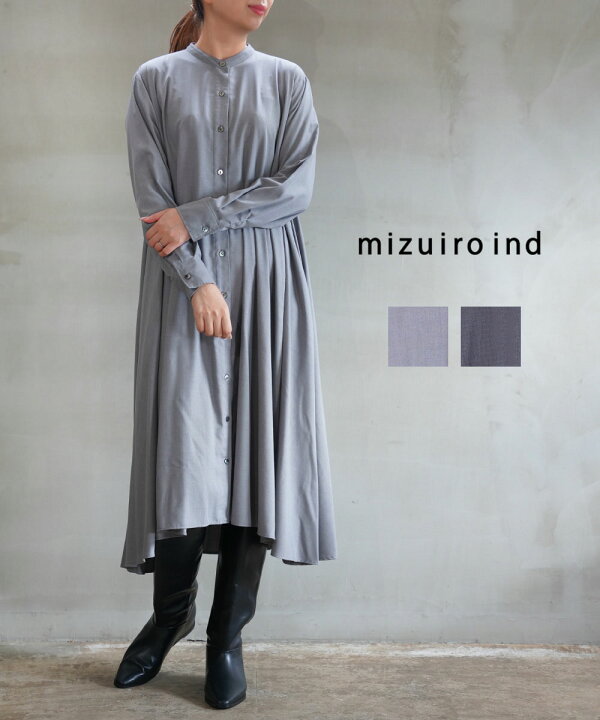 ミズイロインドmizuiroind 袖リブが可愛いゆったりワンピ 