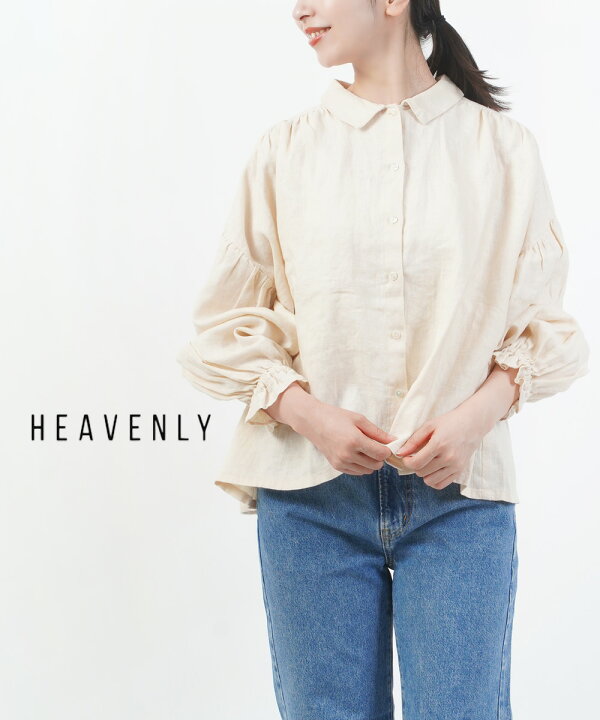 Heavenly ヘブンリー リネン100% プルオーバー ブラウス フリー 