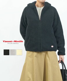 【20%OFF】【LINEクーポン有】【2025年秋冬新作】ヴァンソン エ ミレイユ VINCENT ET MIREILLE フーディー パーカー ジャケット アウター 長袖 ふわふわ モコモコ あったか 可愛い カジュアル・VM252BL25060-3882502(レディース)