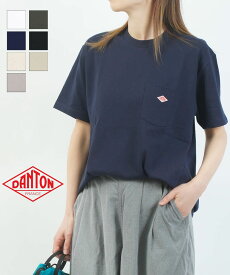 【LINEクーポン有】ダントン DANTON Tシャツ 半袖 ポケットTシャツ ポケT トップス 厚手 無地 クルーネック ポケット付き 定番 人気・DT-C0197TCB-0322601(メール便可能商品)[M便 5/5](レディース)(JP)