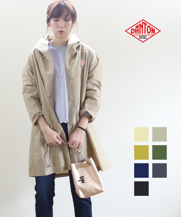 楽天市場 ダントン Danton ナイロンタフタ ドルマン スプリングコート フードコート フーデッドコート Jd 8039ntf レディース Jp 春アウター Sold Etre Par Bleu Comme Bleu