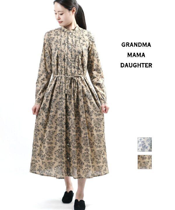 楽天市場 グランマ ママ ドーター Grandma Mama Daughter By Kato コットン エッチングフラワー スタンドタック ワンピース 花柄シャツワンピース アンティーク風ワンピース Ge レディース 2f Etre Par Bleu Comme Bleu