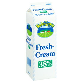 【送料無料】中沢乳業　フレッシュクリーム　38％　1000ml　x2個セット【冷蔵】