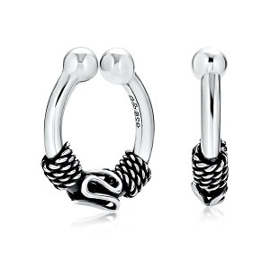 Bling Jewelry jp̃ol̎푰̉Q̏~`̎Ԃ̓̋U̕@ Septum ̃zbN ÕCO .925 ̏␻̃zbN OsAX_܂