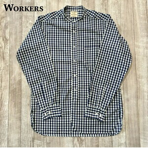 �y���[�J�[�Y�z�@�o���h�J���[ �V���c �M���K�� �|�v���� WORKERS Band Collar Shirt, Gingham Poplin 3�I���X ����