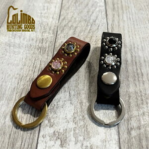�y�R�����{�z �W���G�� �X�^�b�Y ���U�[ �L�[�����O �T���t�����[ �p�^�[�� COLIMBO JEWEL STUDDED LEATHER KEY RING Sunflower Pattern �A�����J USA