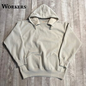 【ワーカーズ】 後付け パーカ ホワイト グレイ WORKERS Atozuke Parka, White Grey スウェット フード付き