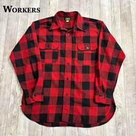 【ワーカーズ】 WORKERS Deluxe Shirt, Open Front ,Red Buffalo Check ワーカーズ デラックス シャツ オープンフロント レッド バッファロー チェック ブロック チェック スペシャル品番