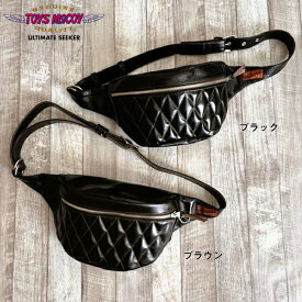 【トイズマッコイ】 デュアルブレード パテッド バッグ TOYS McCOY DUAL BLADE ”PADDED” BAG ボディバッグ ウエストポーチ 馬革 ブラック ブラウン