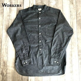 【ワーカーズ】 バンド カラー シャツ インディゴ シャンブレー WORKERS Band Collar Shirt, Indigo Chambray スリーピング シャツ