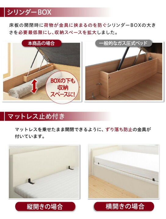 楽天市場】ベッド 収納付きベッド セミダブルベッド フレームのみ 