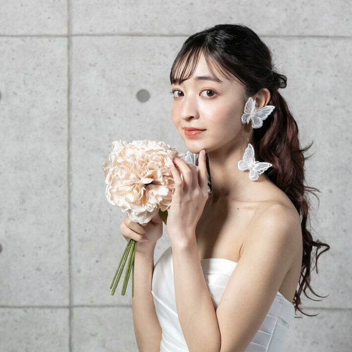 楽天市場】ウェディング アクセサリー【バタフライ 2連 イヤリング or 