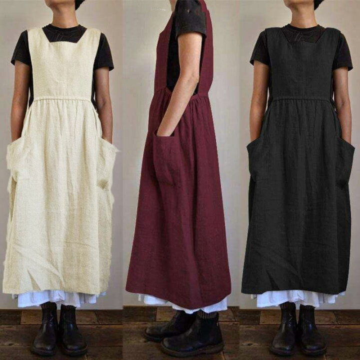 59 レディースゆったりエプロン おしゃれ 保育士 子供 大きいサイズ ドレス 作り方派手 リネンゆったり綿麻ミモレ ワンピース 五色 最安値に挑戦
