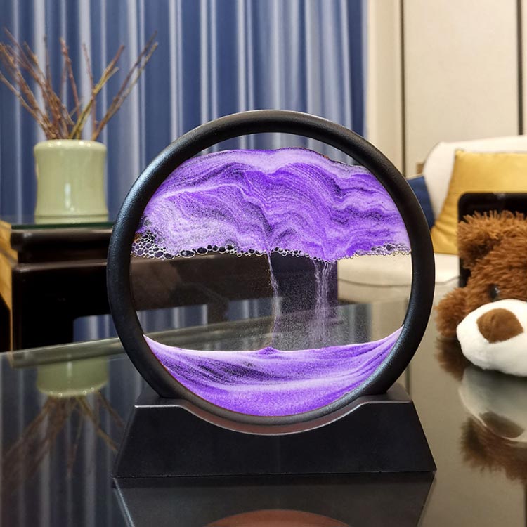 サンドピクチャー 置き型 神秘的 動くアート 流砂絵 紫 プレゼント