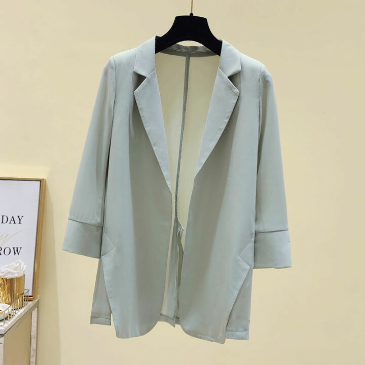 楽天市場】シフォン テーラードジャケット レディース 7分袖 サマー 