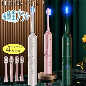 【楽天1位】電動歯ブラシ 超音波歯振動ブラシ 替えブラシ4本付き UV除菌機能 4モード 電動歯ブラシ磨き IPX7防水 低騒音 スマート歯磨き 歯垢除去 ホワイトニング 電動 ブラシ