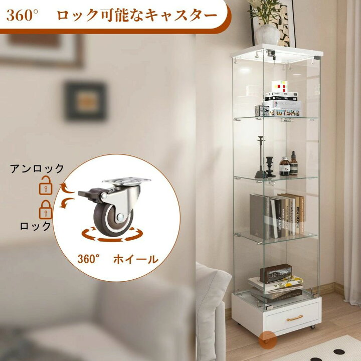楽天市場】【21日迄】最大20倍 LED照明＆引き出し付き ガラス  