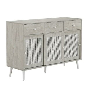 キャビネット サイドボード チェストラタン調 ラタン風 引き出し付き 大容量 収納棚 リビング 収納 ローボード 収納チェスト2段 サイドボード 扉付き リビングボード 洋服 タンス 収納 箪笥