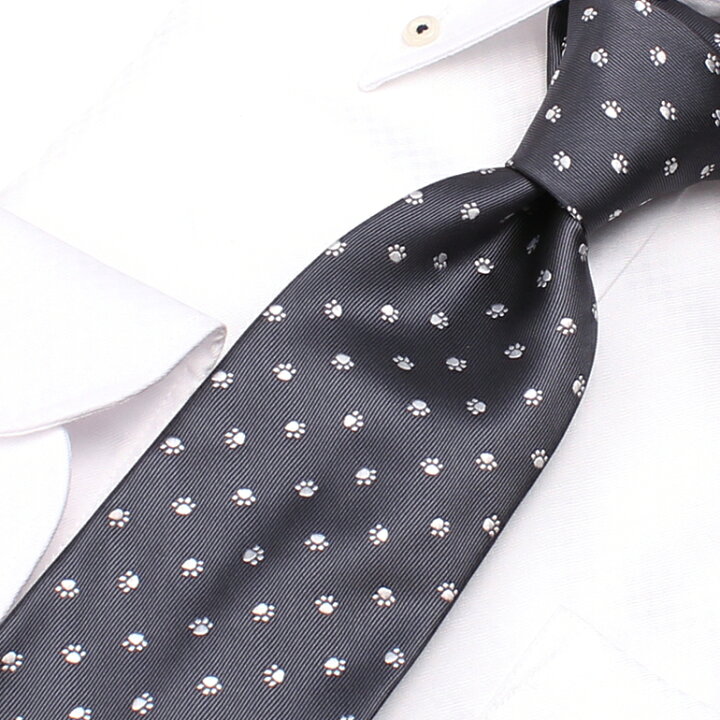 楽天市場 ネクタイ ユニークネクタイ 肉球 モチーフ メンズ 紳士用 Tie Ft05 レギュラーネクタイ 猫 ネコ 肉球 動物 アニマル ペット モチーフ イラスト シルエット オシャレ プレゼント ギフト 贈り物 洗える スーツ ビジネス ギフト クリスマス タイピン カフスの