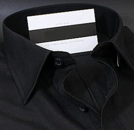 レギュラーカラー ワイシャツ 黒シャツ メンズ 長袖 豊富なサイズ ビジネス クールビズ [ ドレスシャツ ] [ カラーシャツ ] ギフト 新生活 就職祝い 男性 卒業式 入学式 転職祝い お祝い返し