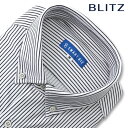 【ポイント5倍!クーポン300円OFF!~8/11 01:59まで!】 BLITZ 半袖 ニットシャツ ブラック ストライプ ボタンダウン 高形態安定 ワイシャツ メンズ シャツ [ ポロシャツのような ノンアイロン クールビズ イージーケア ノーアイロン 伸縮 夏 涼しい ストライプ ]