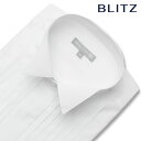 BLITZ 長袖 綿混素材 ホワイト ウィングカラー ダブルカフス プリーツ 形態安定 ワイシャツ Yシャツ メンズ シャツ [ ドレスシャツ デザイン 渋い かっこいい 大人 雰囲気 色気 形態安定 メンズ 長袖ワイシャツ 結婚式 ビジネス 大きめ ゆったり おしゃれ 襟高 モテ ]