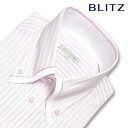 BLITZ 長袖 綿混素材 ピンク ストライプ ボタンダウン 2枚襟 形態安定 ワイシャツ Yシャツ メンズ シャツ [ ドレスシャツ デザイン 渋い かっこいい 大人 雰囲気 色気 形態安定 メンズ 長袖ワイシャツ 結婚式 ビジネス 大きめ ゆったり おしゃれ 襟高 モテ ]